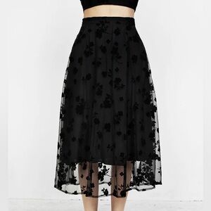 Stevie Midi Flock Skirt